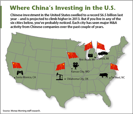 Where China is investing in the US