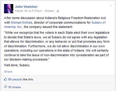 list of companies against RFRA