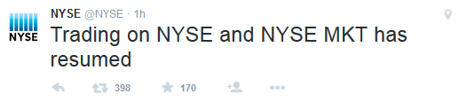 why did the nyse halt trading