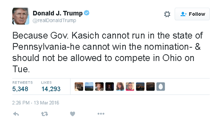 trump kasich PA tweet