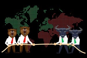 bears and bulls in suits