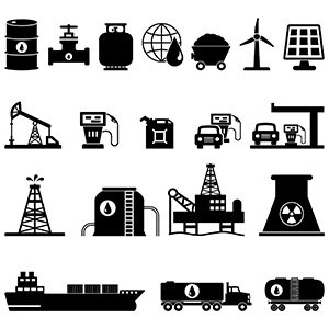 Oil Energy Resources Icons