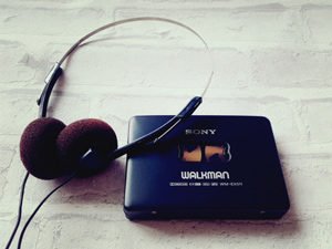 walkman with headphones