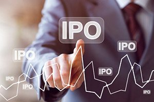 graphic displaying IPO Graph with a man pointing at the word IPO