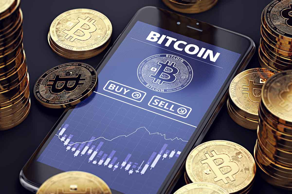buy bitcoin written on money